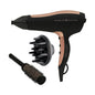 Remington Pro Air Turbo 2400W hair dryer with diffuser and round brush on white background