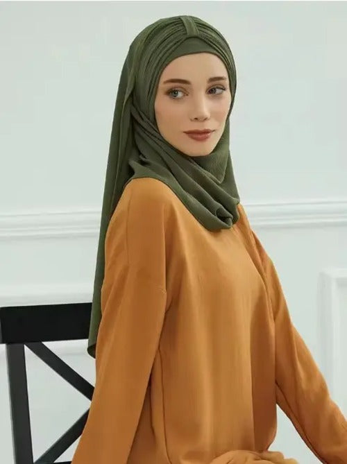 Large Plain Inner Hijab Cap Muslim Headwrap High‑Stretch Voile Ramadan Undercap AEX Av8Store