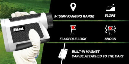 Nohawk Professional Laser Rangefinder – Golf & Hunting | Slope, Flag-Lock, Up to 1000m AEX Av8Store