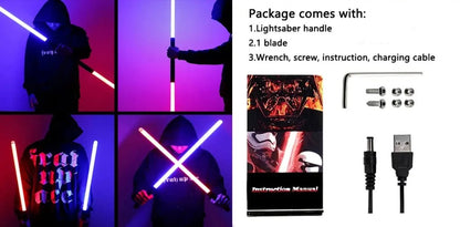 Metal RGB Lightsaber | 16-Colour LED Laser Sword, Sound FX & USB Rechargeable AEX Av8Store