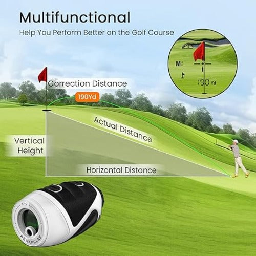 PEAKPULSE Golf Rangefinder CCB1000AG – 1200 Yard, 7x Magnification, Slope Mode, Pin-Lock Vibration | USB-C AMZ Av8Store