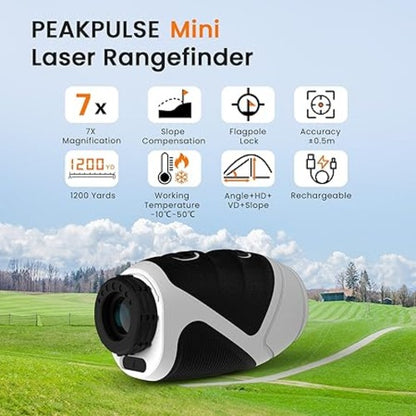 PEAKPULSE Golf Rangefinder CCB1000AG – 1200 Yard, 7x Magnification, Slope Mode, Pin-Lock Vibration | USB-C AMZ Av8Store
