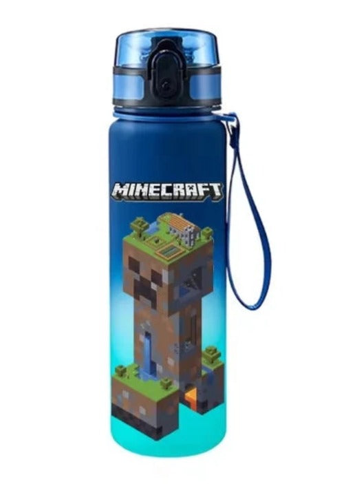 Minecraft Pixel Style Water Bottle 650ml – Leak-Proof Sports Bottle | Kids & Gaming Fans AEX Av8Store
