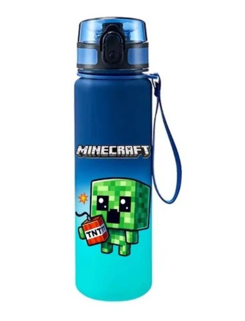 Minecraft Pixel Style Water Bottle 650ml – Leak-Proof Sports Bottle | Kids & Gaming Fans AEX Av8Store