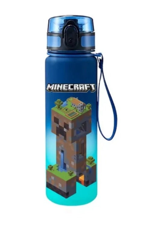 Minecraft Pixel Style Water Bottle 650ml – Leak-Proof Sports Bottle | Kids & Gaming Fans AEX Av8Store