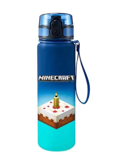 Minecraft Pixel Style Water Bottle 650ml – Leak-Proof Sports Bottle | Kids & Gaming Fans AEX Av8Store