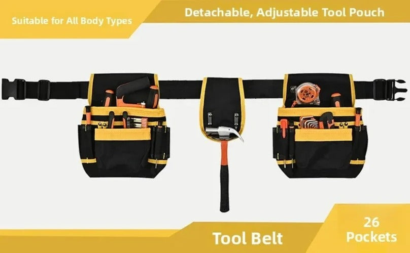 Heavy Duty Tool Belt Bag with Detachable Pouch | Multi-Pocket Waist Apron | Men & Women AEX Av8Store