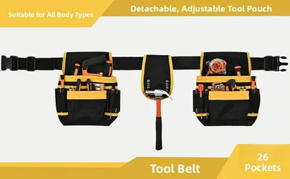 Heavy Duty Tool Belt Bag with Detachable Pouch | Multi-Pocket Waist Apron | Men & Women AEX Av8Store