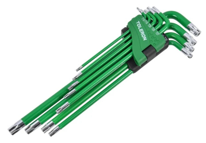 Torx Hex Key Set 9pc Extra Long T10-T50 | Toleron AU Toleron Av8Store