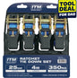 ITM Ratchet Strap Tie Down Set 4 Pack 350kg ITM Av8Store