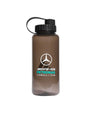 Brown water bottle with Mercedes AMG Petronas Formula 1 Team logo on a white background