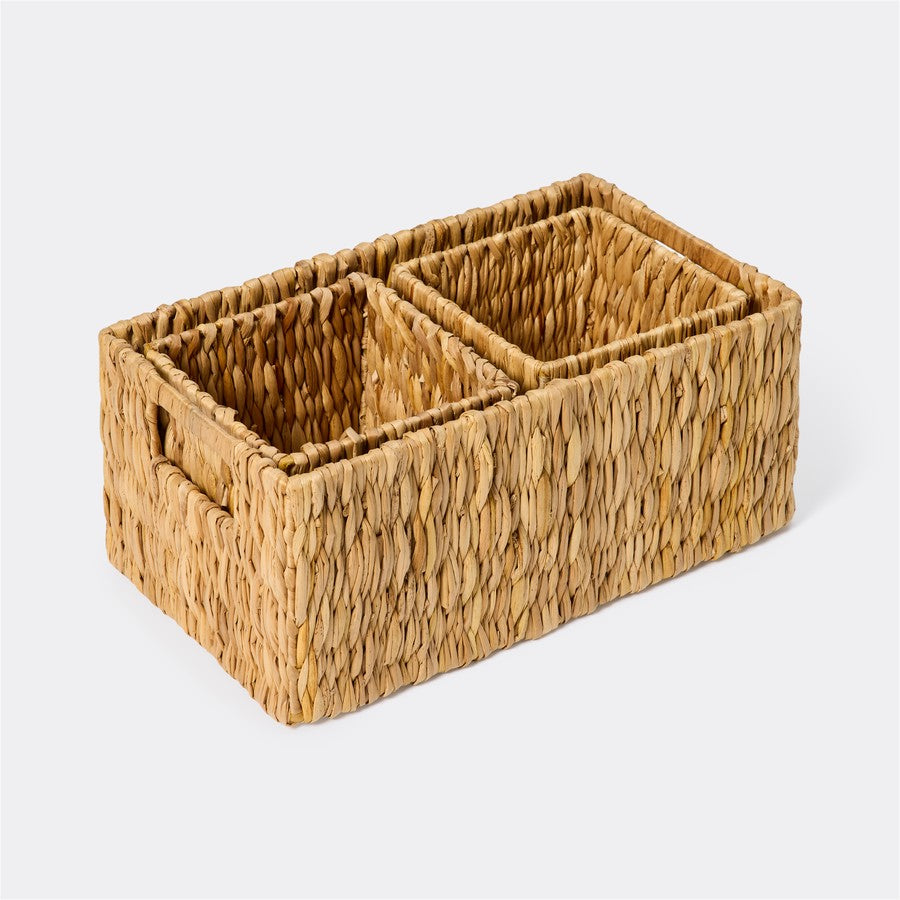 Openook Vertical Weave Storage Baskets 3 Pack - Nesting Woven Baskets