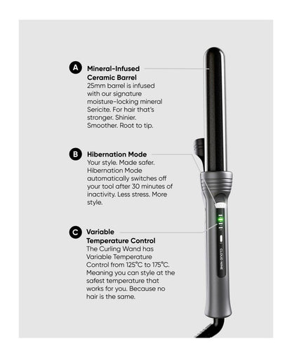 CLOUD NINE Curling Wand Starlight Collection - in use