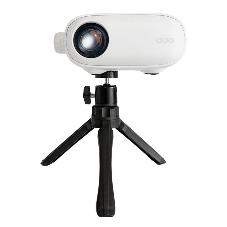 AAO Mini Portable Projector Kit – Tripod & 60" 16:9 Soft Screen Included