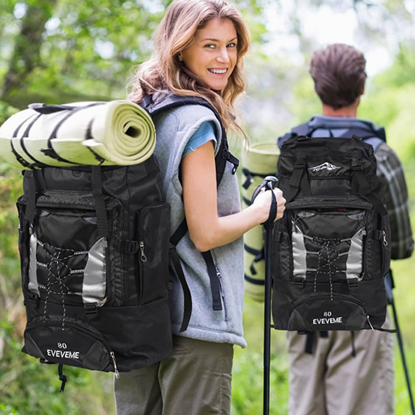 Slimbridge 80L Waterproof Military Nylon Backpack Outdoor Black BNG Av8Store