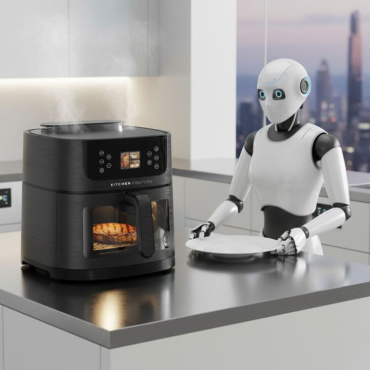 Kitchen Couture 8L AI Smart Sense Ceramic Auto Cooking Air Fryer - Black