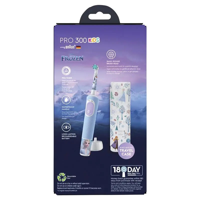 Packaging of Braun Pro 300 Kids electric toothbrush with Frozen theme on a white background