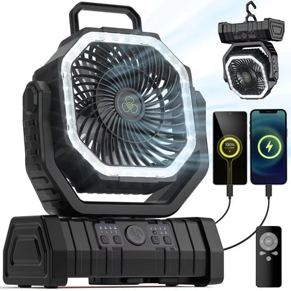 XIAOTREE rechargeable camping fan in black colourway