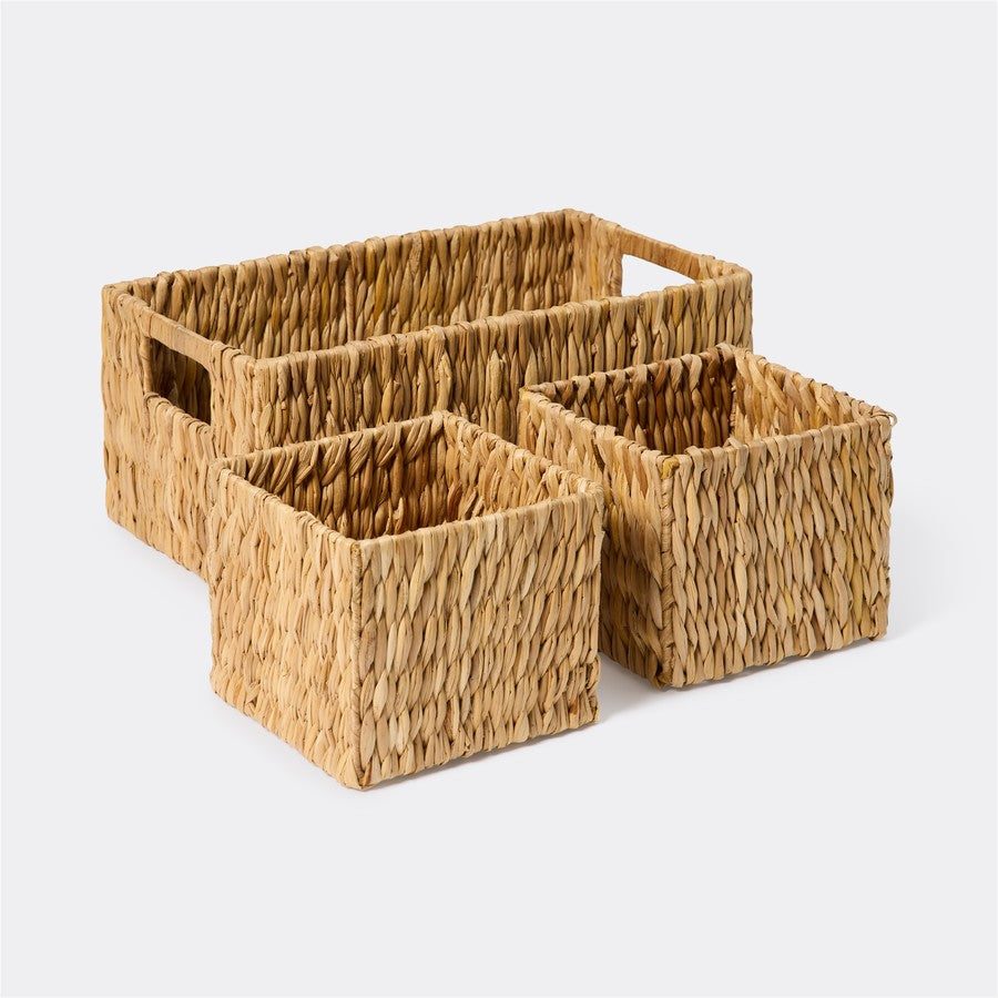 Openook Vertical Weave Storage Baskets 3 Pack - Nesting Woven Baskets