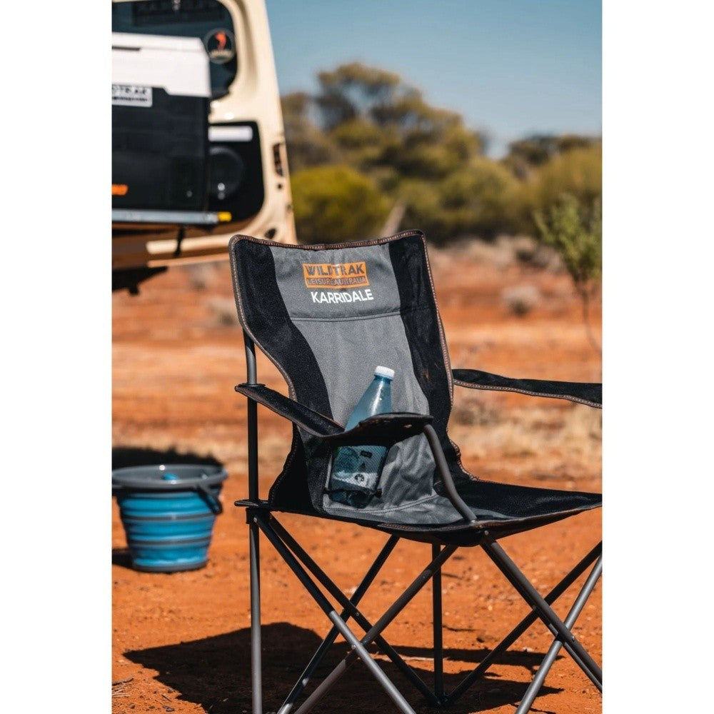 Wildtrak Karridale chair mesh cup holder detail