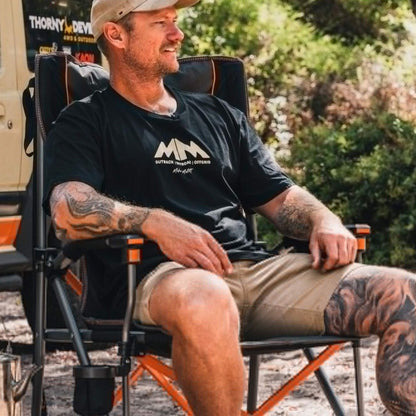 Wildtrak Cheynes Deluxe XL chair in use outdoors