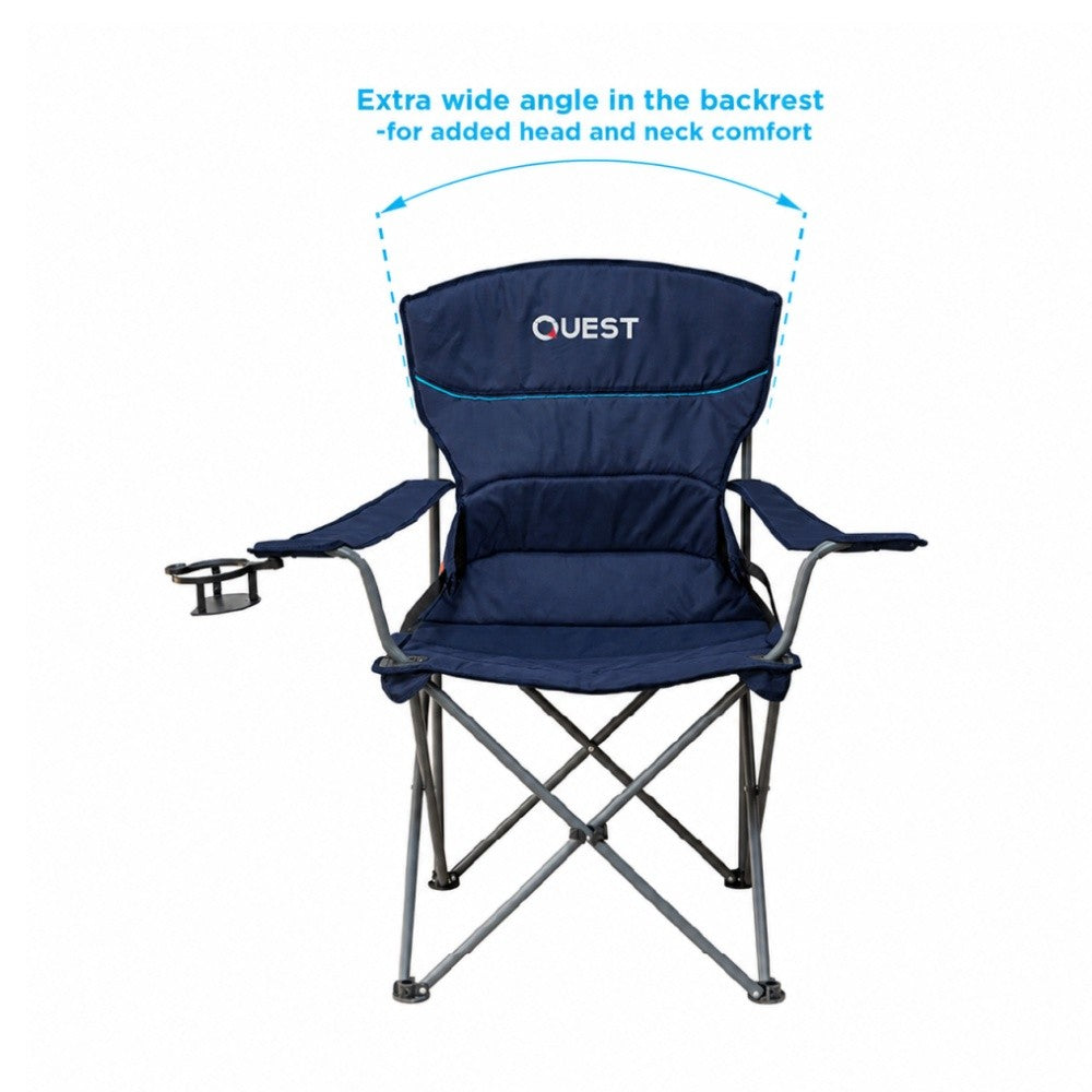 Quest Wide Back XL camping chairs twin pack side profile