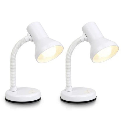 2x Sansai Flexible Neck Desk Lamp – White | E27 | AU/NZ Plug