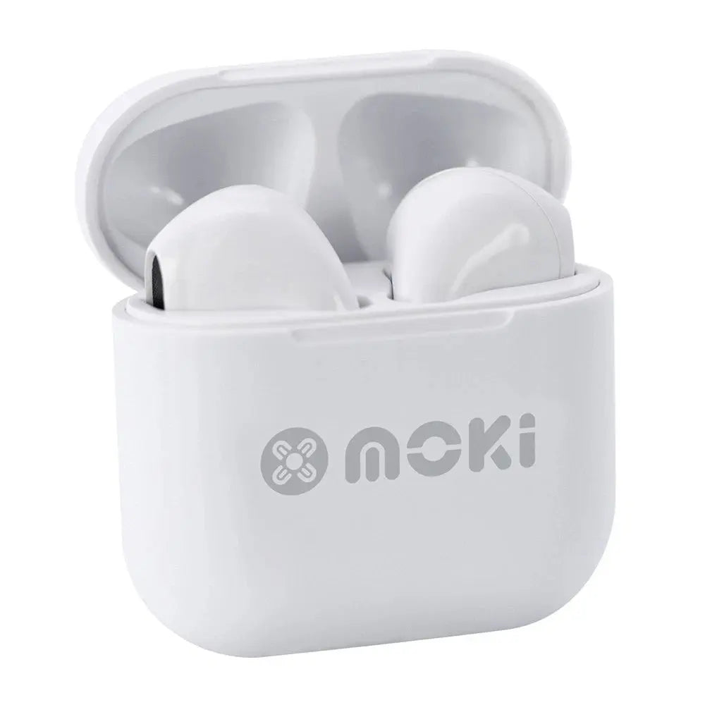 Moki MokiPods Mini TWS Wireless Earphones – Kids Volume‑Limited In‑Ear, White KGS