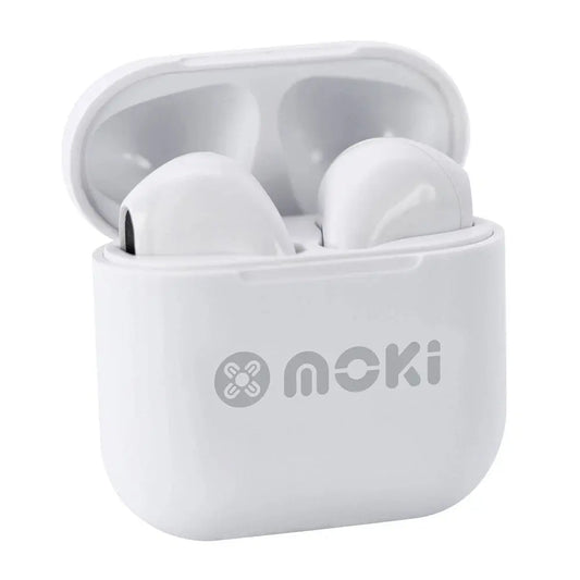 Moki MokiPods Mini TWS Wireless Earphones – Kids Volume‑Limited In‑Ear, White KGS