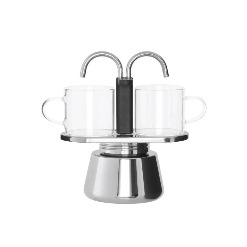 Leaf & Bean Piazza Stovetop Espresso Maker with 2 Glass Cups – Induction Compatible RBK Av8Store