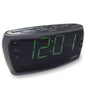 Lenoxx CR85 Digital LED Alarm Clock Radio Black - front view