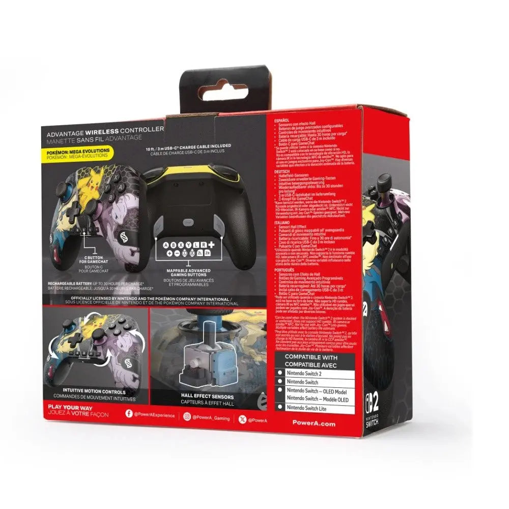 PowerA Nintendo Switch 2 Advantage Wireless Controller – Pokémon Edition | Bluetooth | USB‑C KGS