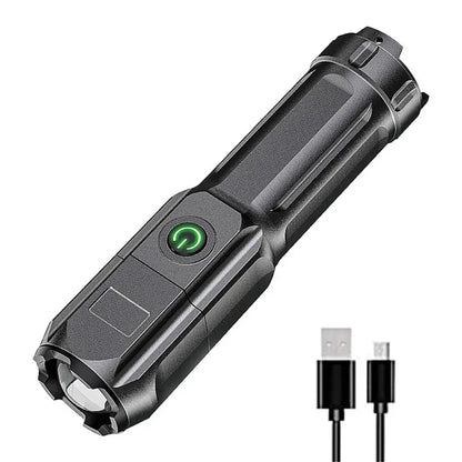 USB Rechargeable LED Tactical Torch – Waterproof Zoomable 500m Range, IPX4 for Camping, Fishing & Hiking | Av8store.com.au WOW