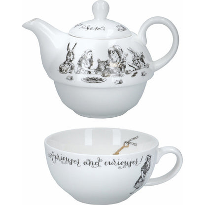 Mikasa V and A Alice in Wonderland tea for one teapot and cup set