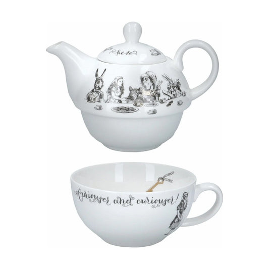 Mikasa V and A Alice in Wonderland tea for one teapot and cup set