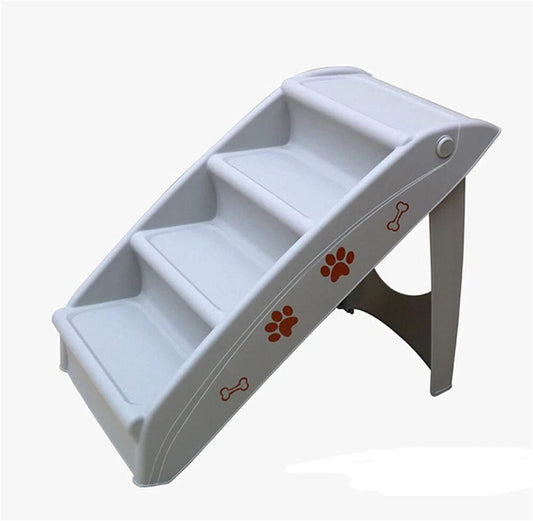 Foldable pet stairs unfolded for use