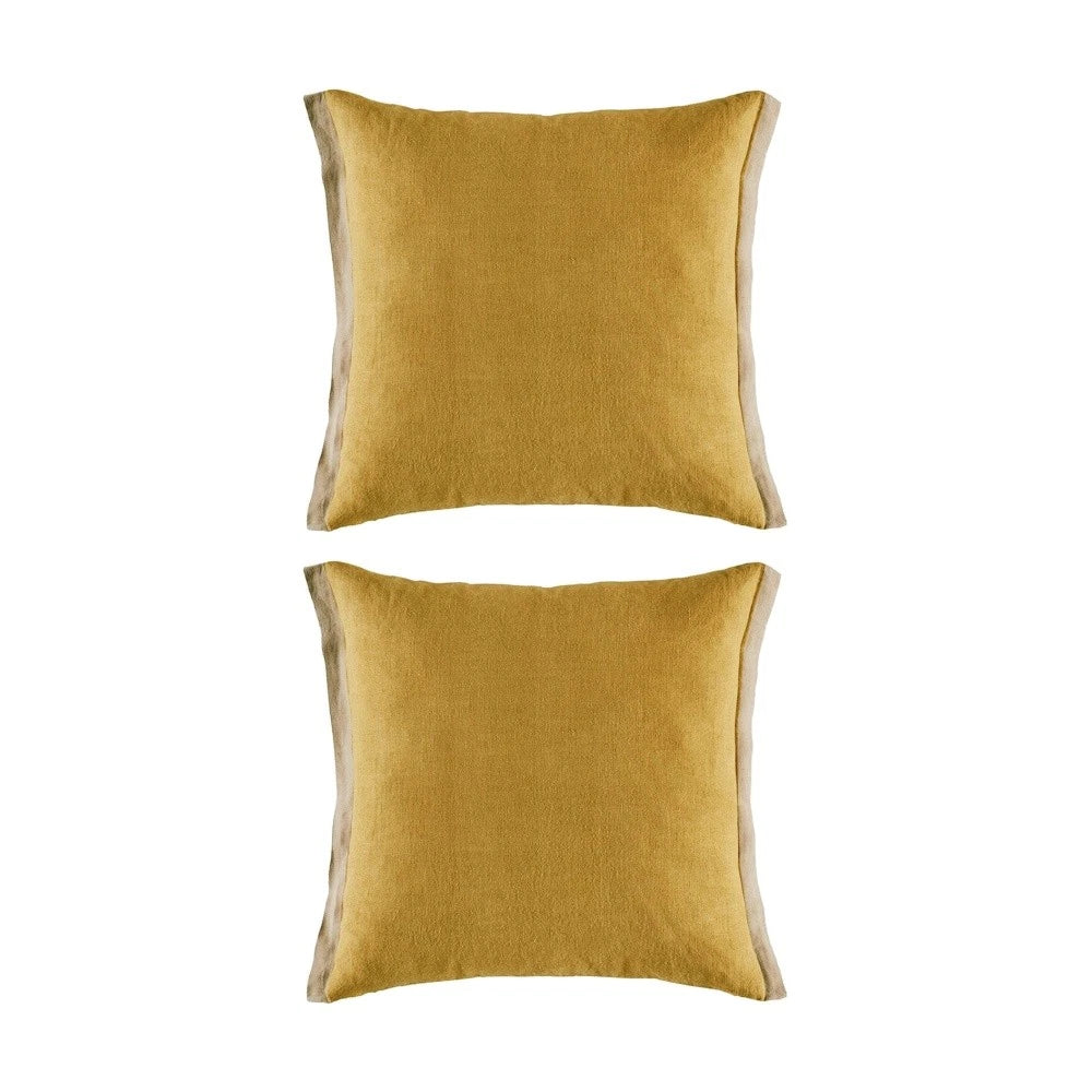 two yellow cushion covers