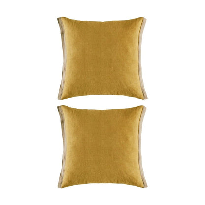 two yellow cushion covers