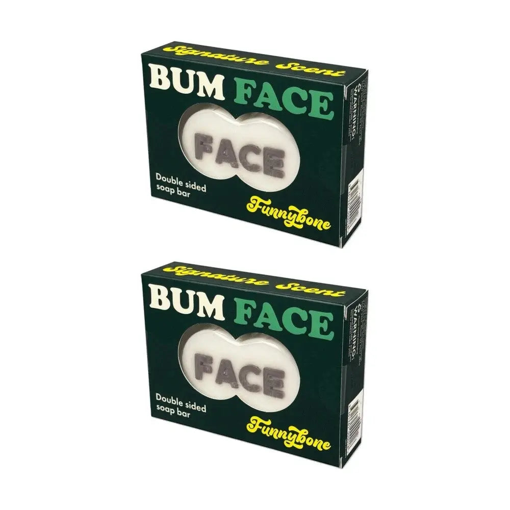 Funnybone Double‑Sided Bum Face Novelty Scented Soap | 2‑Pack Brown/White KGS