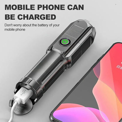 USB Rechargeable LED Tactical Torch – Waterproof Zoomable 500m Range, IPX4 for Camping, Fishing & Hiking | Av8store.com.au WOW