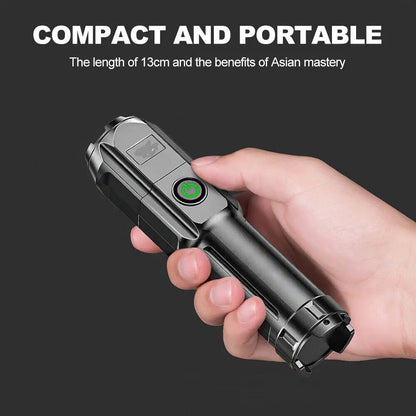 USB Rechargeable LED Tactical Torch – Waterproof Zoomable 500m Range, IPX4 for Camping, Fishing & Hiking | Av8store.com.au WOW