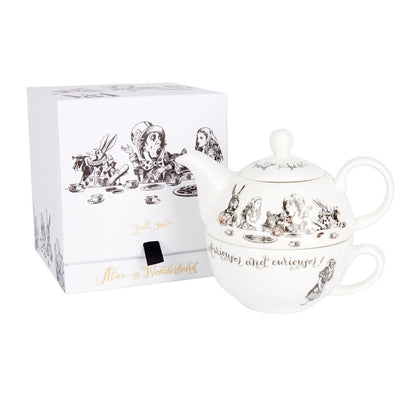 Mikasa Alice in Wonderland teapot stacked on cup