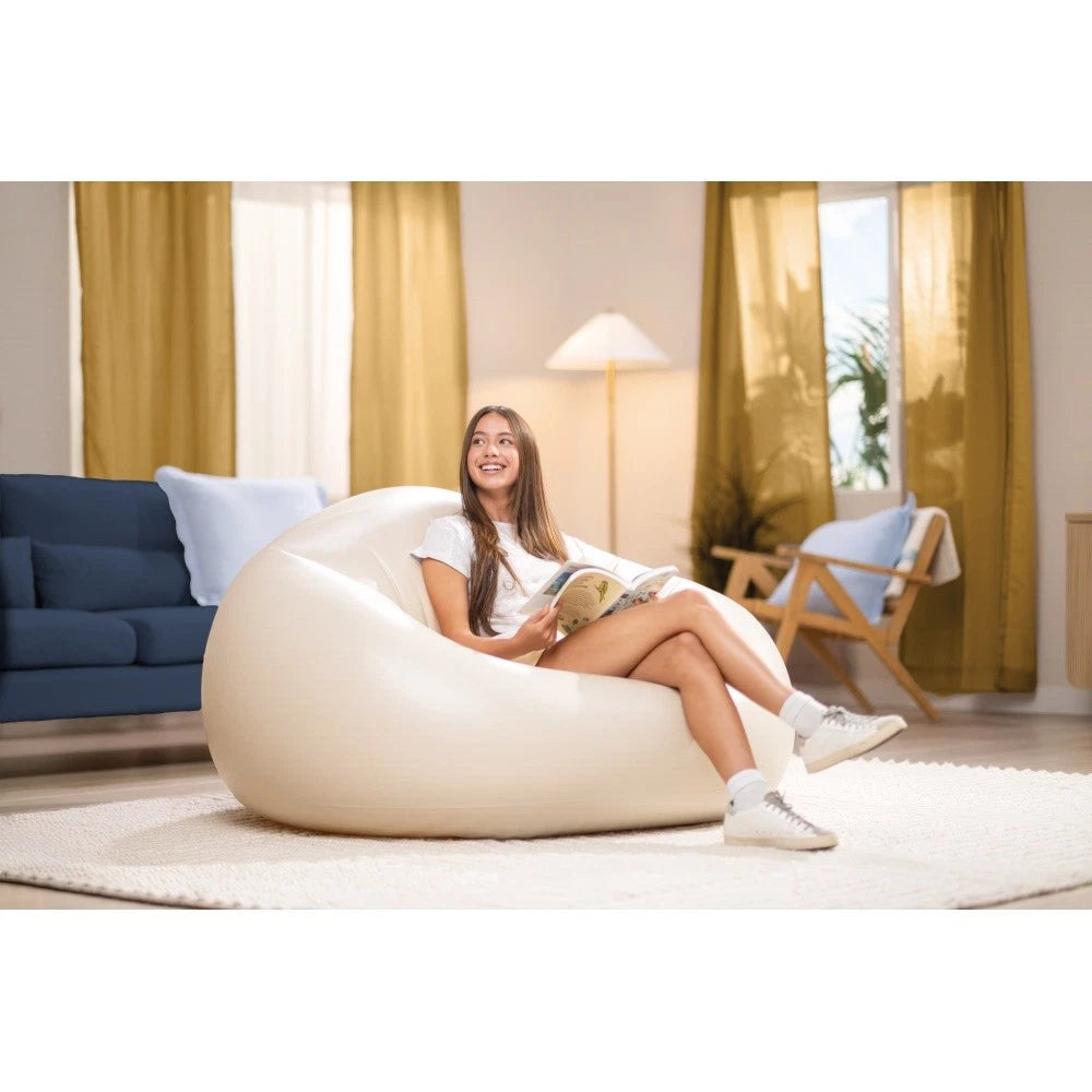 Intex Beanless Bag Inflatable Lounge Chair Beige 137x127x74cm Av8Store Av8Store