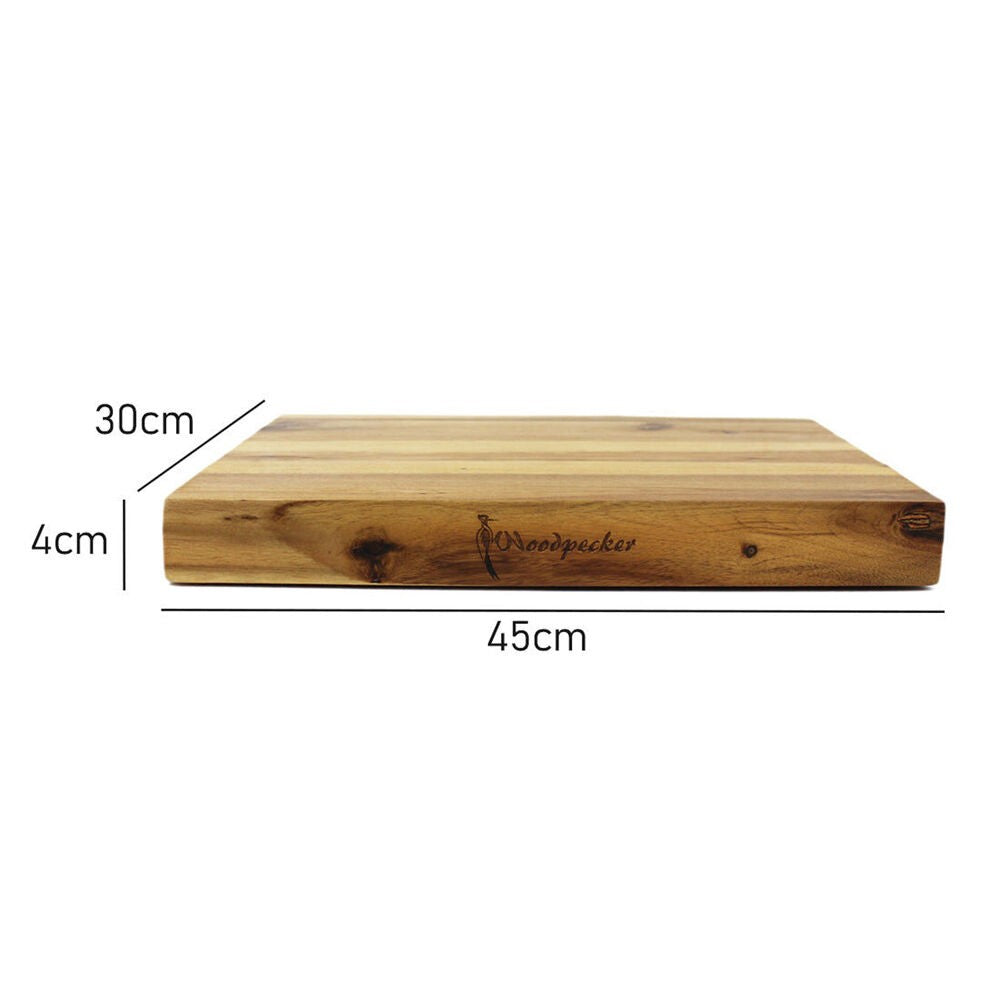 Woodpecker Acacia Wood Cutting and Serving Board 45 x 30cm - angle view