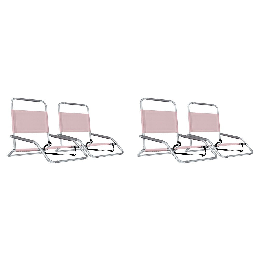 Havana Outdoors folding beach chairs 4 pack in dusty rose