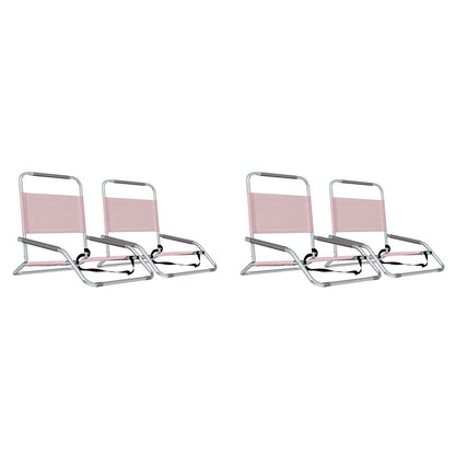 Havana Outdoors folding beach chairs 4 pack in dusty rose
