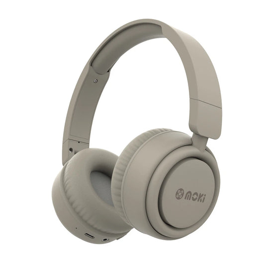 Moki Staple Wireless Bluetooth Headphones | Active Noise Cancelling, 40Hr Battery, USB-C | Beige | Av8Store Australia KGS Av8Store