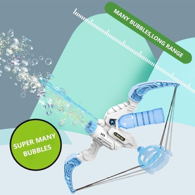Electric bubble gun firing a stream of bubbles
