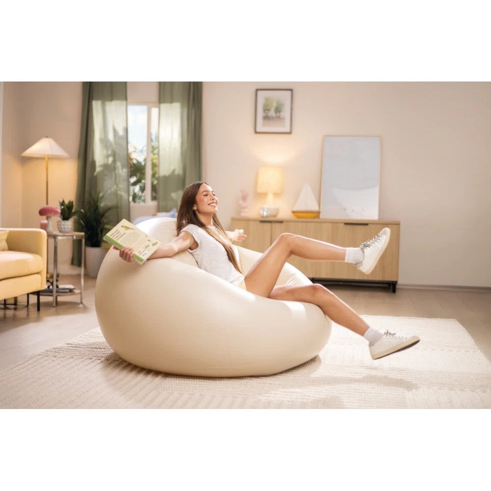 Intex Beanless Bag Inflatable Lounge Chair Beige 137x127x74cm Av8Store Av8Store