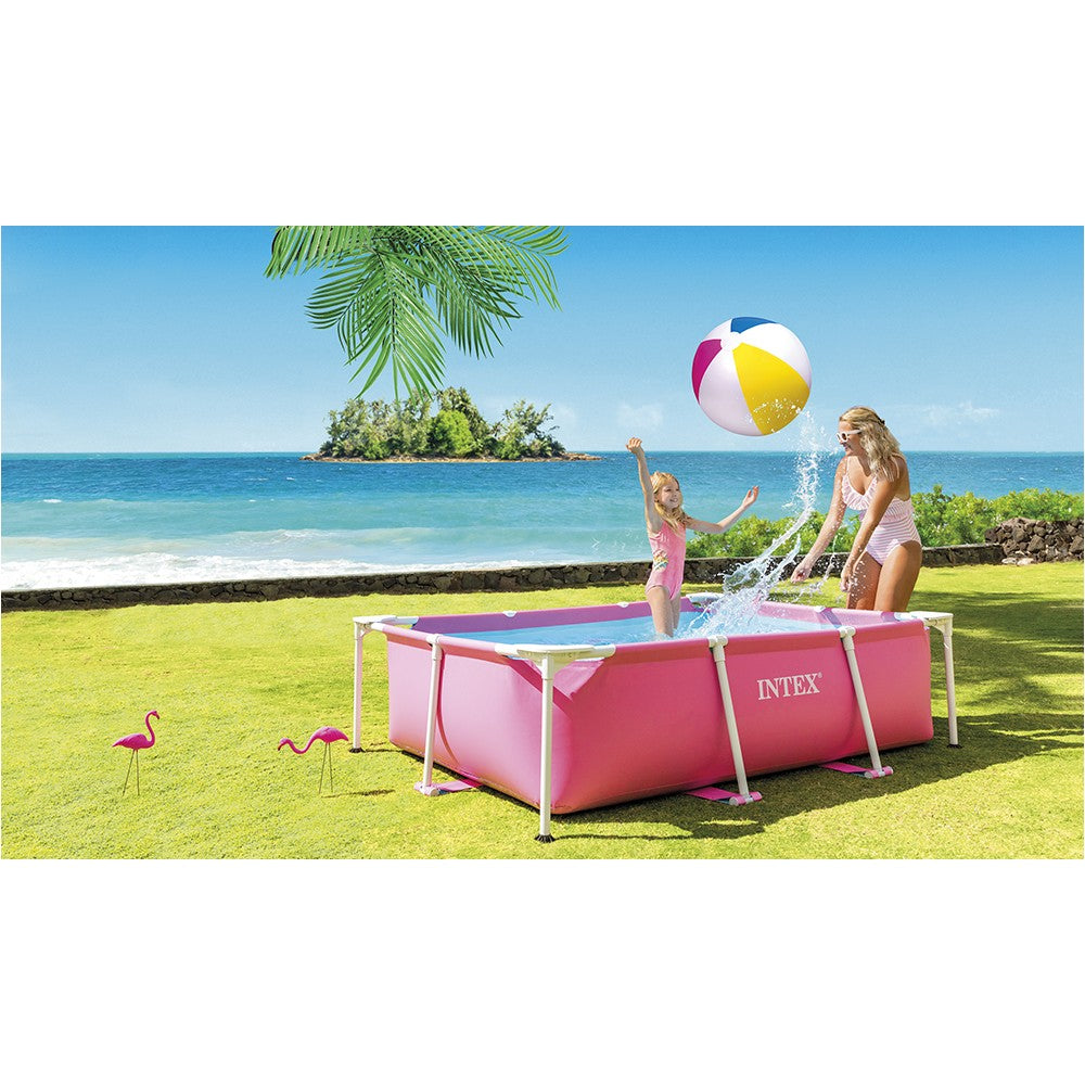 Intex frame pool side view